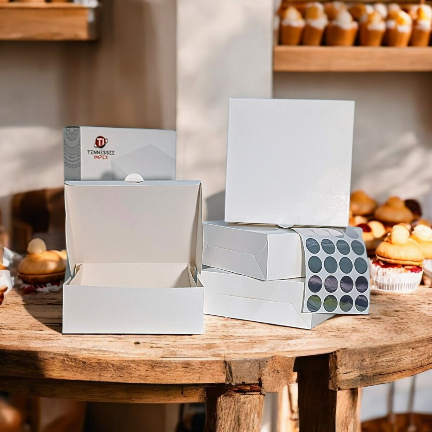 25-Pack Premium White Cake Boxes | Durable Bleach Board (SBS) Take-Out Packaging for Cakes, Cupcakes, Pies, Donuts & Treats – Large (12x12x5"), Medium (10x10x4"), Small (8.5x8.5x3") Sizes