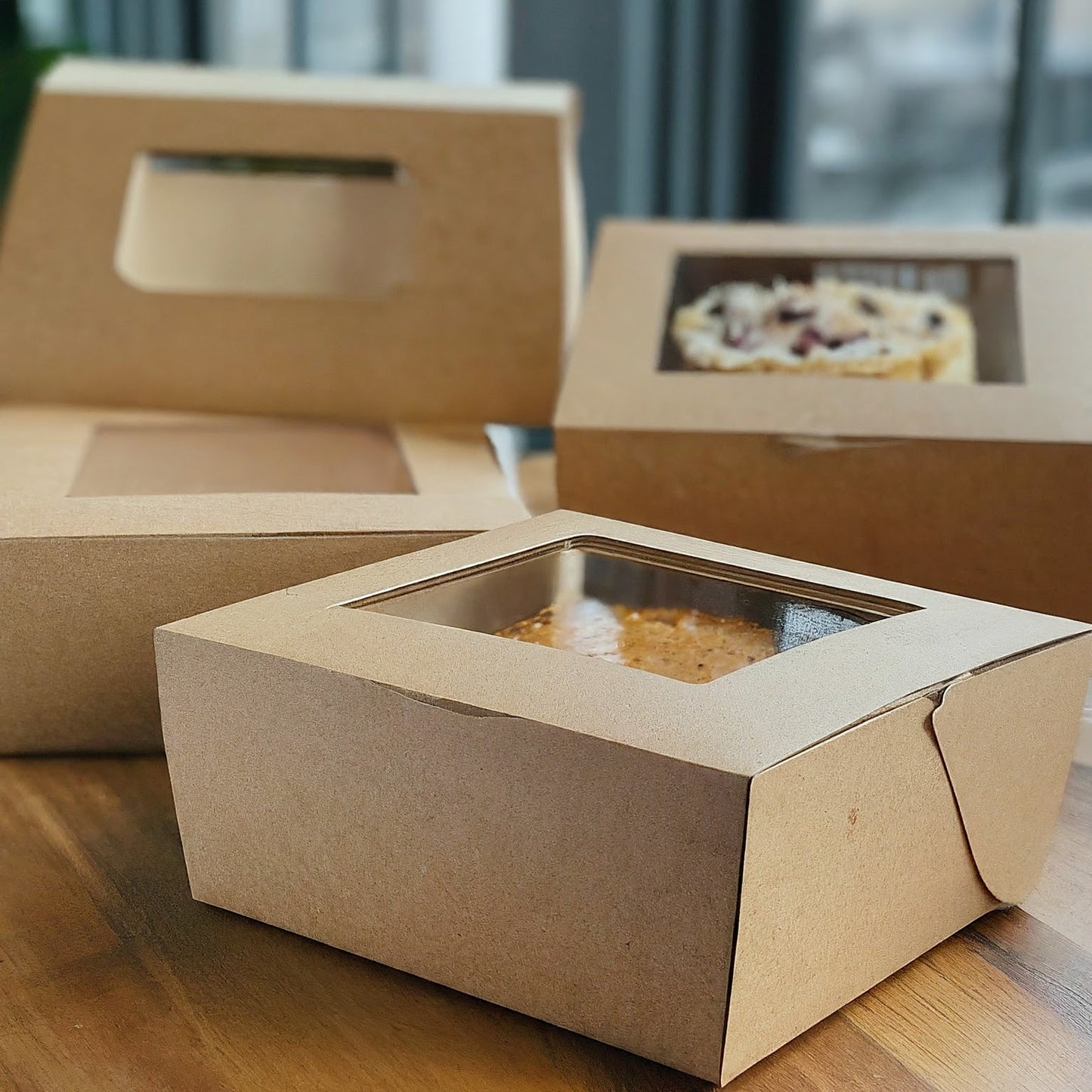 Kraft Brown Cake Box with Window