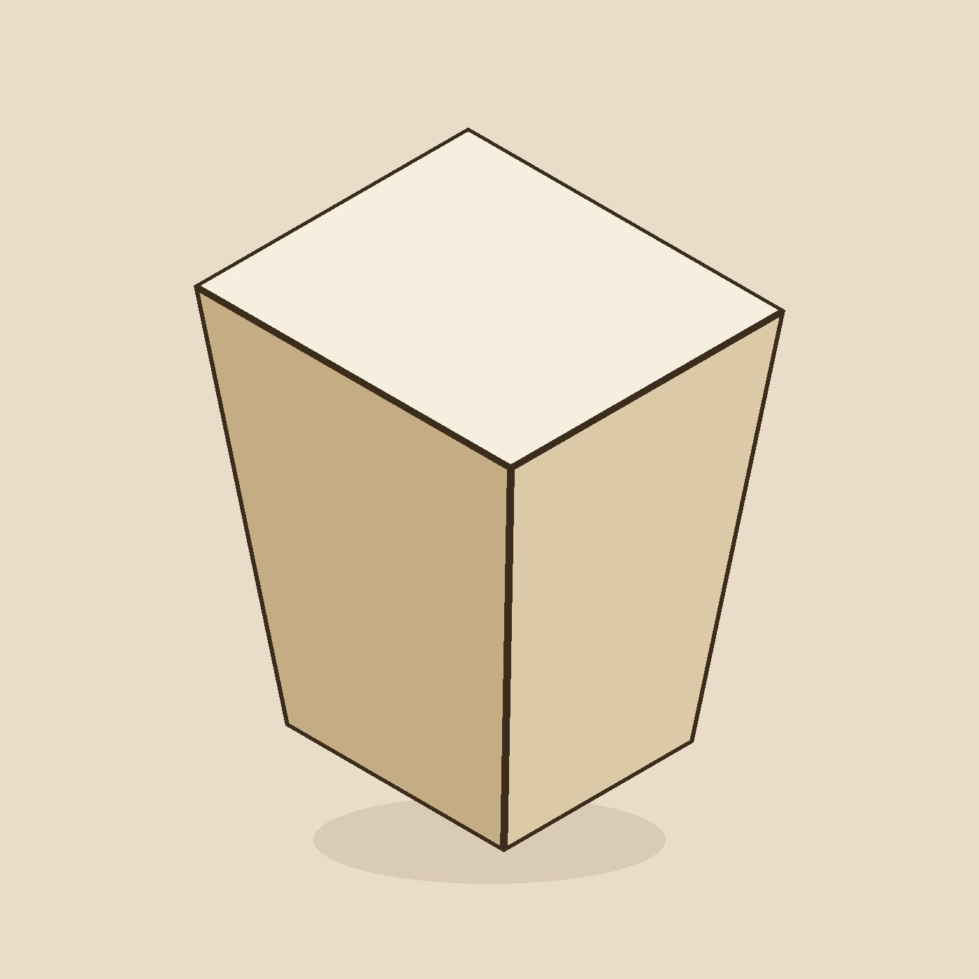 Scoop-front French fry carton, 4 x 2.5 x 5 inch