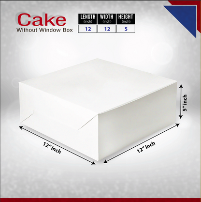 Plain white cake box with no window