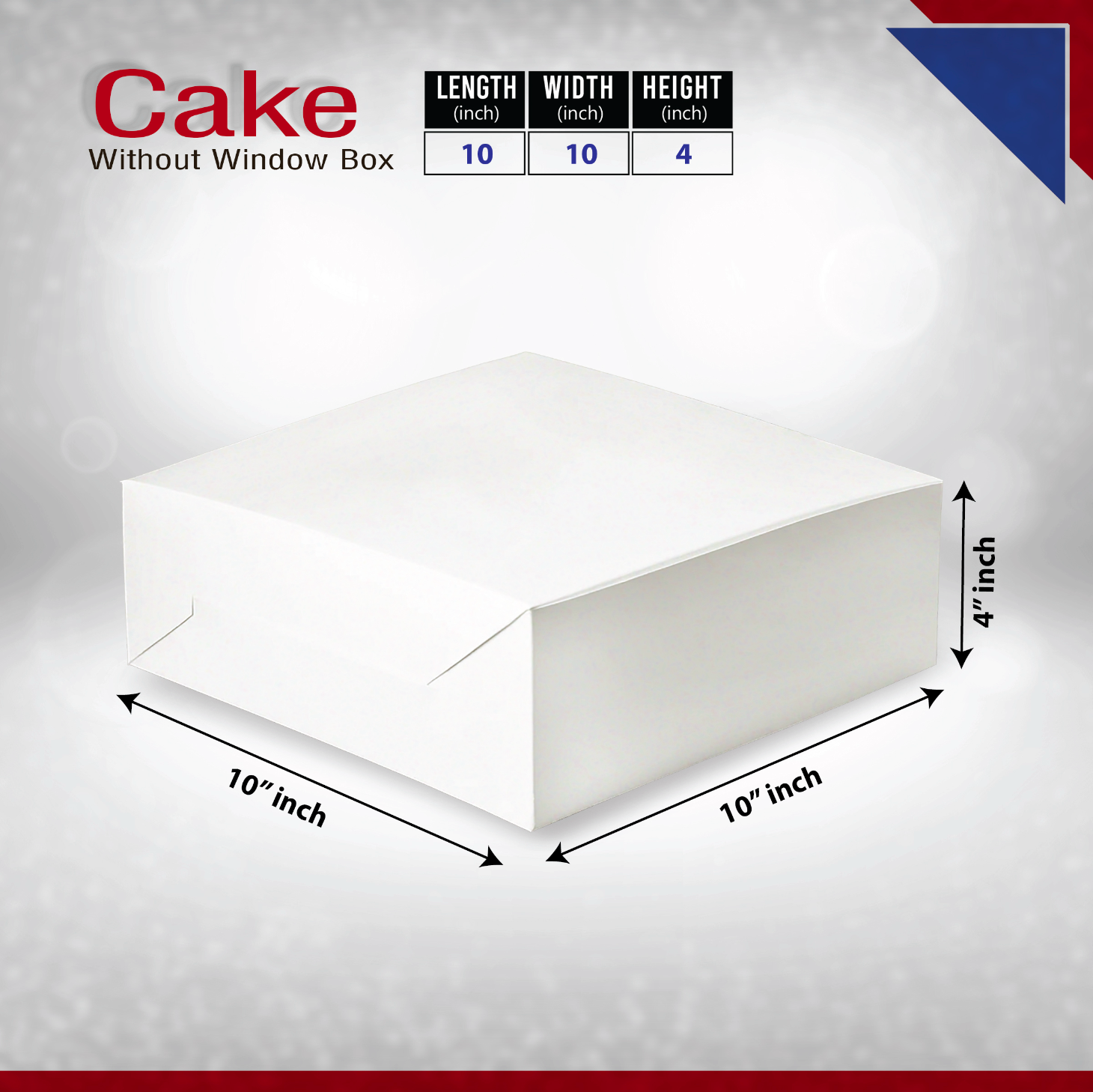 25-Pack Premium White Cake Boxes | Durable Bleach Board (SBS) Take