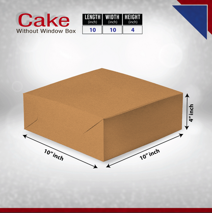 25-Pack Kraft Bakery Cake Boxes | Sturdy Eco-Friendly Take-Out Packaging for Cakes, Cupcakes, Pies, Donuts & Treats – Large (12x12x5"), Medium (10x10x4"), Small (8.5x8.5x3") Sizes