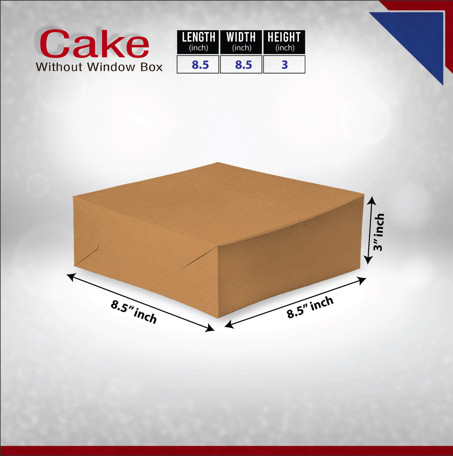 25-Pack Kraft Bakery Cake Boxes | Sturdy Eco-Friendly Take-Out Packaging for Cakes, Cupcakes, Pies, Donuts & Treats – Large (12x12x5"), Medium (10x10x4"), Small (8.5x8.5x3") Sizes