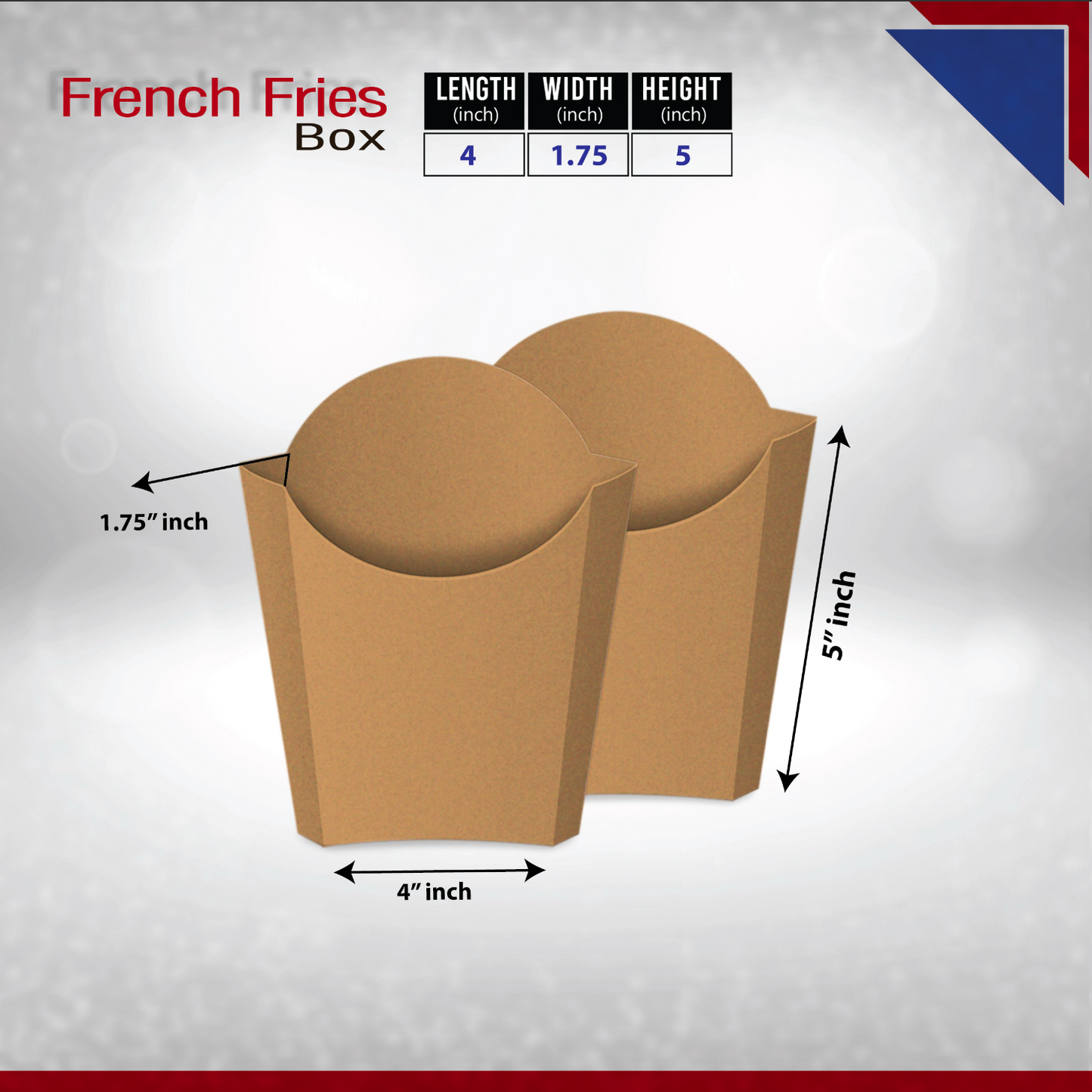 Kraft French Fries Holder / Box / Packaging