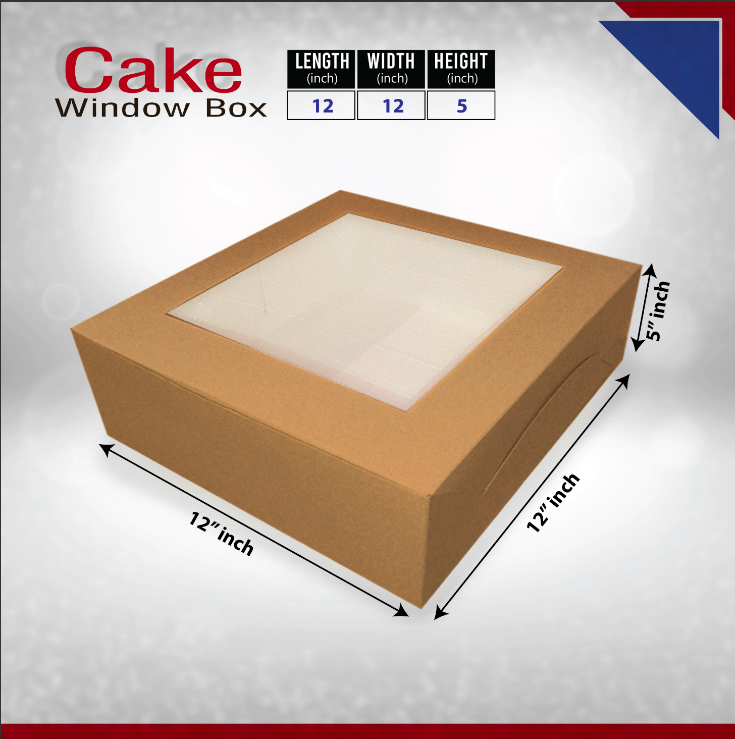 Kraft Brown Cake Box with Window