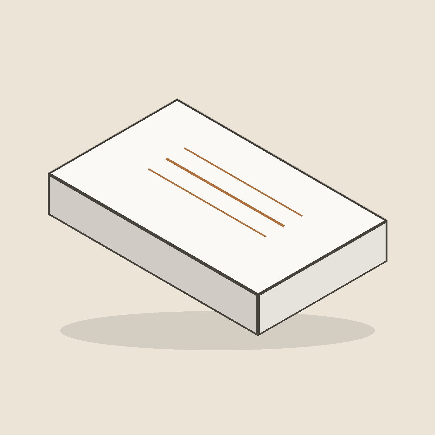 Single-colour printed cookie box, 8.5 x 5.25 x 1.5 inch