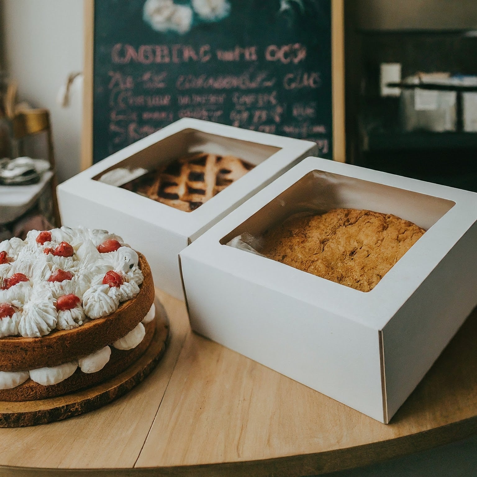 White Cake Box with Window