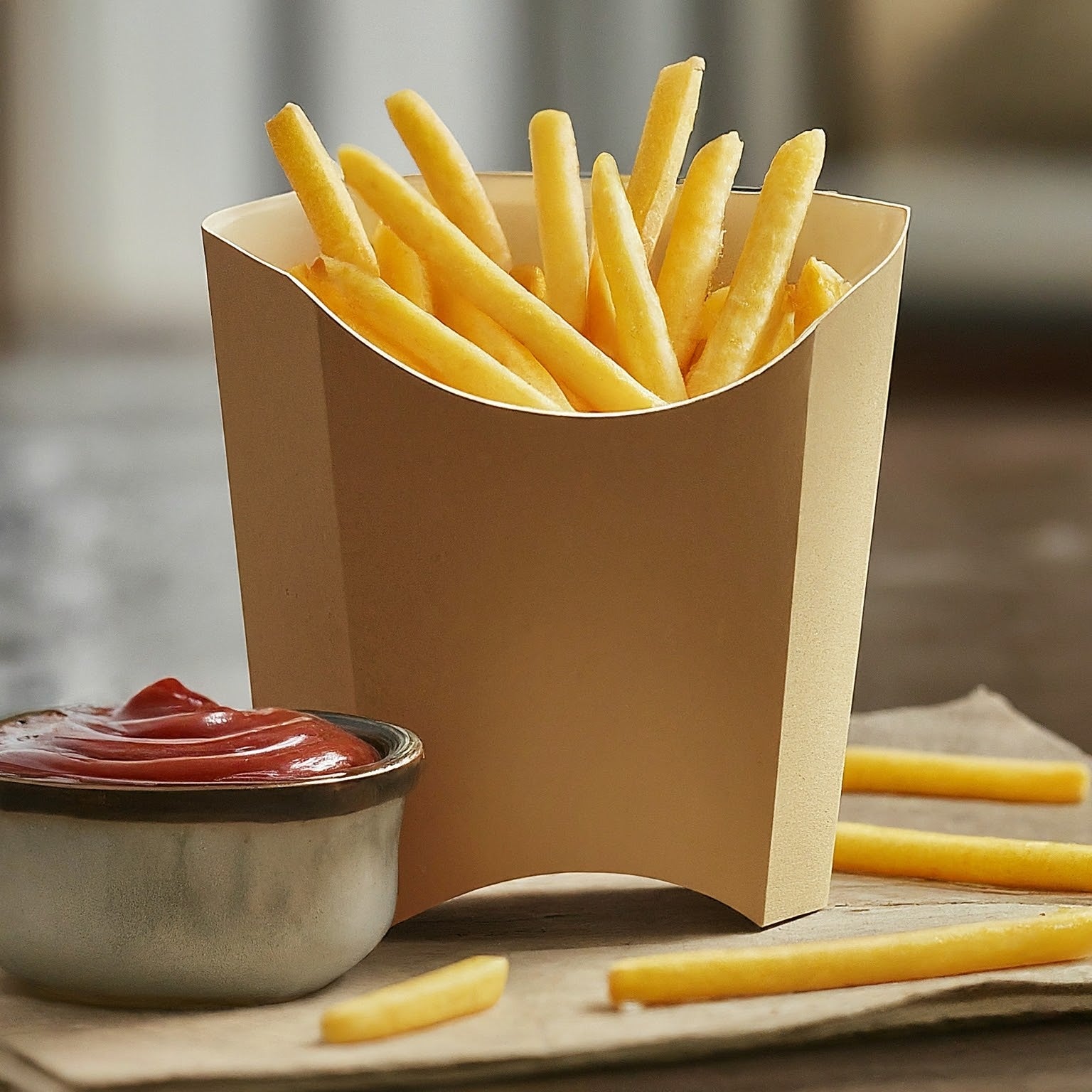 Fies Box 50-Pack Premium French Fries Packaging Boxes | 4x2.5x5
